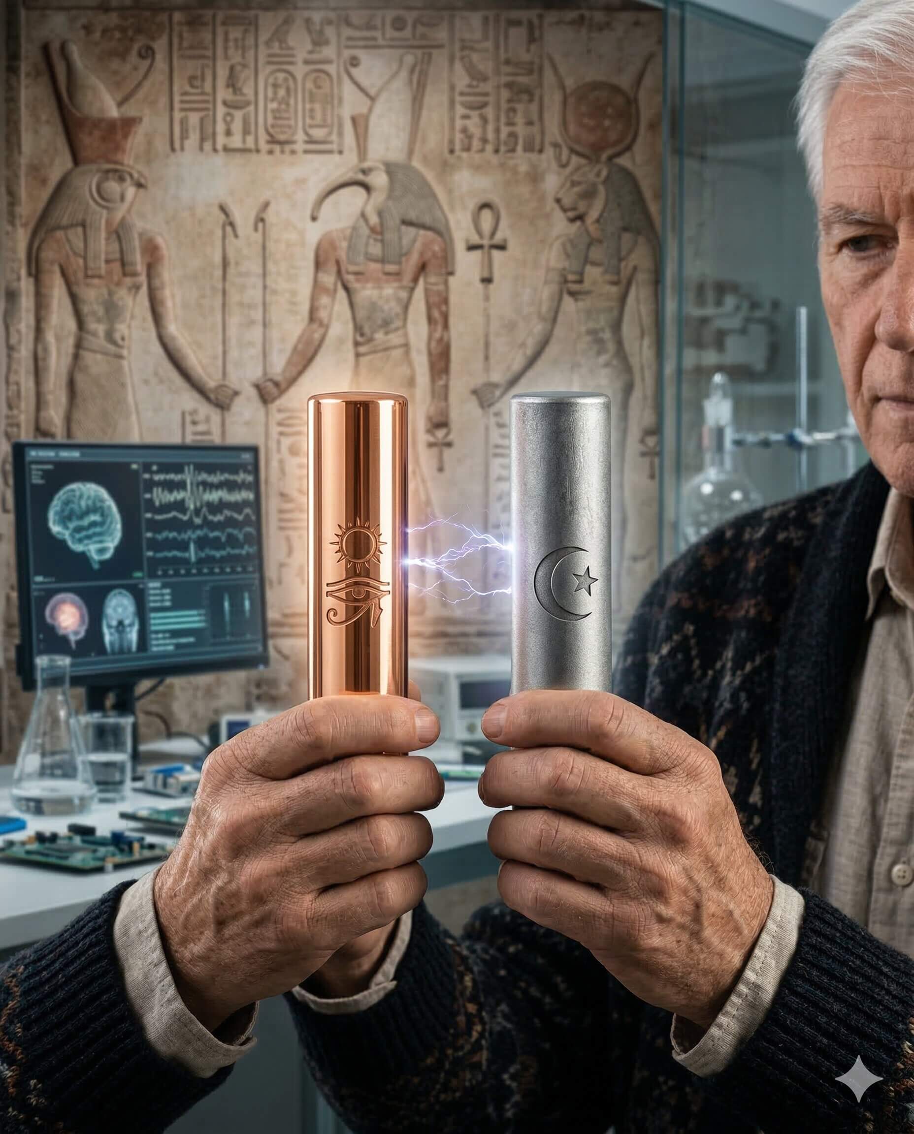 ეგვიპტური ქანდაკებები ფარაონის ცილინდრებით ხელში - კავკასიური იოგას ტექნოლოგია